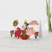 ヴィンテージアフリカ系アメリカ人クリスマスカード シーズンカード (正面)