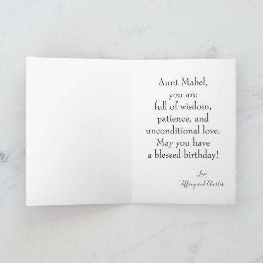 ヴィンテージアフリカ系アメリカ人ハッピーバースデー叔母の写真 カード (内部)