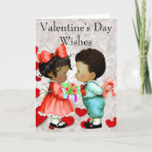 ヴィンテージアフリカ系アメリカ人バレンタインデーのカード シーズンカード (正面)