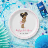 ヴィンテージアフリカ系アメリカ人プリンセスベビーピンク ペーパープレート (パーティー)