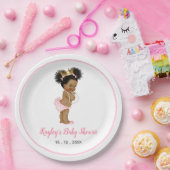 ヴィンテージアフリカ系アメリカ人プリンセスベビーピンク ペーパープレート (パーティー)