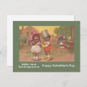 ヴィンテージアフリカ系アメリカ人1930年のバレンタイン ポストカード (正面/裏面)