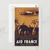 ヴィンテージアフリカ航空旅行ポスター葉書 ポストカード (正面/裏面)