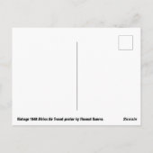 ヴィンテージアフリカ航空旅行ポスター葉書 ポストカード (裏面)