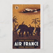 ヴィンテージアフリカ航空旅行ポスター葉書 ポストカード (正面)