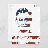 ヴィンテージアブラハムリンカーアメリカ国旗 ポストカード (正面/裏面)