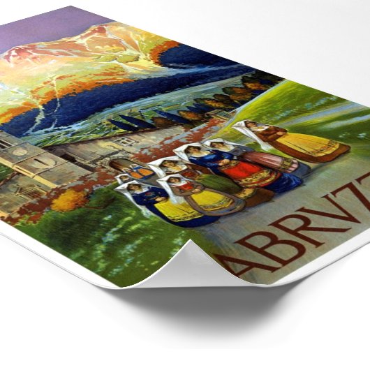 ヴィンテージアブルッツォイタリア旅行クラシックポスター ポスター (角)