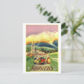 ヴィンテージアブルッツォイタリア旅行ポスター ポストカード (スタンド正面)