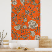 ヴィンテージアプリコットオレンジボタニカルシノワセリーアート ポスター (キッチン)