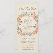 ヴィンテージアプリコットフローラ保存日付 招待状 (正面/裏面)