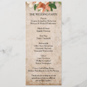 ヴィンテージアプリコットリリー結婚式 プログラム (裏面)