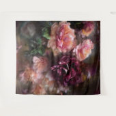 ヴィンテージアプリコ絵を描ットバラ(水色) タペストリー (正面(横))