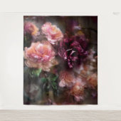 ヴィンテージアプリコ絵を描ットバラ(水色) タペストリー (正面)