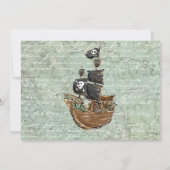 ヴィンテージアホイ・マテイ海賊誕生日パーティーボーイフォト 招待状 (裏面)