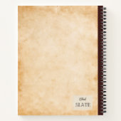 ヴィンテージアボカドイラストレーションパーソナライズされたコンプ ノートブック (裏面)