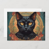 ヴィンテージアポップ・アートのルイスワーインレトロスタイルキャット ポストカード (正面/裏面)