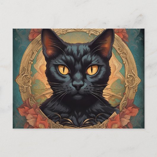 ヴィンテージアポップ・アートのルイスワーインレトロスタイルキャット ポストカード (正面)