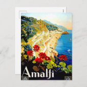 ヴィンテージアマルフィイタリアヨーロッパ シーズンポストカード (正面/裏面)