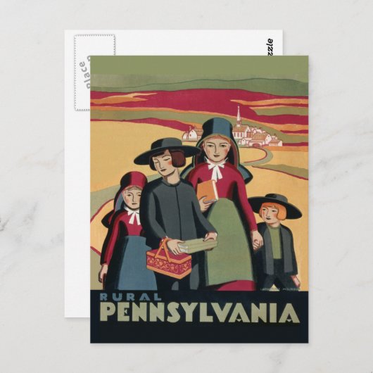 ヴィンテージアミッシュ地方ペンシルバニア旅行観光 ポストカード (正面/裏面)
