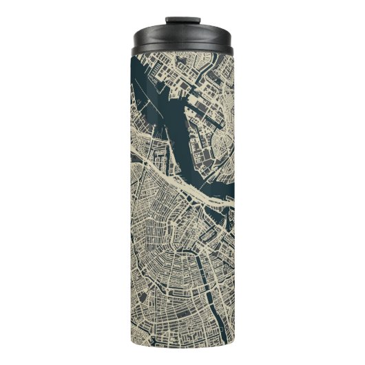 ヴィンテージアムステルダムの地図:レトロミニマル タンブラー (正面)