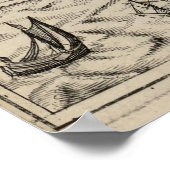 ヴィンテージアムステルダムの地図(1614) ポスター (角)