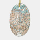 ヴィンテージアムステルダムの地図(1905) セラミックオーナメント (左)