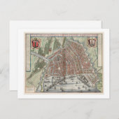 ヴィンテージアムステルダムの市地図 ポストカード (正面/裏面)