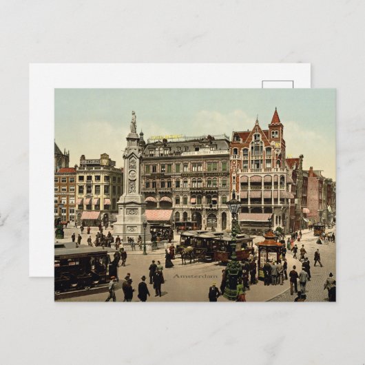 ヴィンテージアムステルダムの街並み写真 ポストカード (正面/裏面)