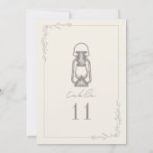 ヴィンテージアメジスト結婚ランタンのテーブル番号 招待状 (裏面)