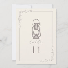 ヴィンテージアメジスト結婚ランタンのテーブル番号 招待状