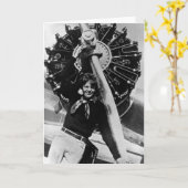 ヴィンテージアメリアアーハート写真 カード (黄色い花)