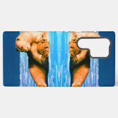 ヴィンテージアメリカのアラスカの母のホッキョクグマ SAMSUNG GALAXYケース (裏面横)