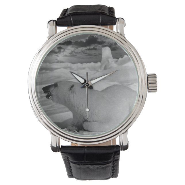 ヴィンテージアメリカのアラスカホッキョクグマ 腕時計 (正面)