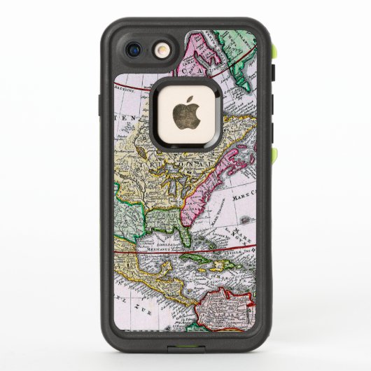 ヴィンテージアメリカの地図 LifeProof iPhoneケース (裏面)