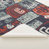 ヴィンテージアメリカの大学スポーツののバッジ シェルパブランケット (3/4)