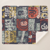 ヴィンテージアメリカの大学スポーツののバッジ シェルパブランケット (正面(横))