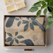 ヴィンテージアメリカクロウイラストレーションデクページ 薄葉紙 (ギフト)