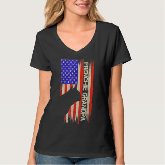 ヴィンテージアメリカフランスの国旗ブルドッググランパフレンチー Tシャツ