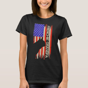 ヴィンテージアメリカフランスの国旗ブルドッググランパフレンチー Tシャツ