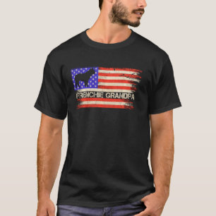 ヴィンテージアメリカフランスの国旗ブルドッググランパフレンチー Tシャツ