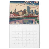 ヴィンテージアメリカボストンマシティスカイラインウキヨスタイル カレンダー (1月 2026)
