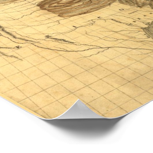 ヴィンテージアメリカワシの地図 ポスター (角)