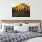 ヴィンテージアメリカンウェスト、オーバーランドトレイルバイジョンソン キャンバスプリント (インサイチュ (寝室))