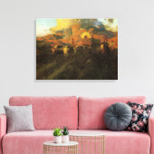 ヴィンテージアメリカンウェスト、オーバーランドトレイルバイジョンソン キャンバスプリント (インサイチュ (リビング))