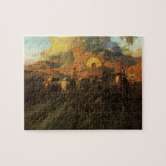 ヴィンテージアメリカンウェスト、オーバーランドトレイルバイジョンソン ジグソーパズル (横)