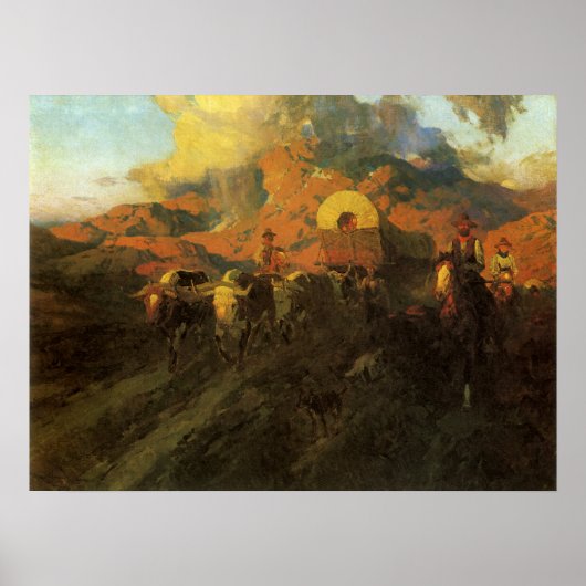 ヴィンテージアメリカンウェスト、オーバーランドトレイルバイジョンソン ポスター (正面)