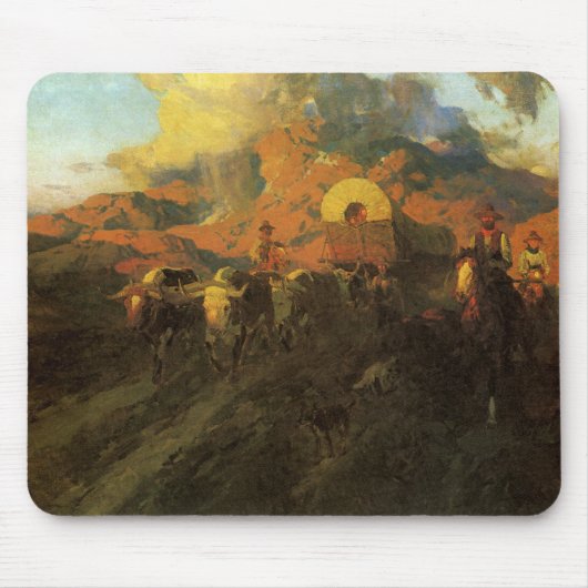 ヴィンテージアメリカンウェスト、オーバーランドトレイルバイジョンソン マウスパッド (正面)