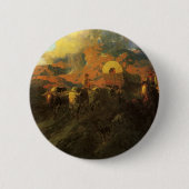 ヴィンテージアメリカンウェスト、オーバーランドトレイルバイジョンソン 缶バッジ (正面)