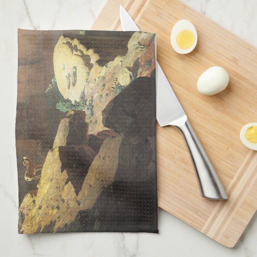 ヴィンテージアメリカンウエストアートグランドキャニオンバイリー キッチンタオル (四つ折り)