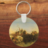 ヴィンテージアメリカンウエストアートバッファロー狩りバイウィマール キーホルダー (正面)